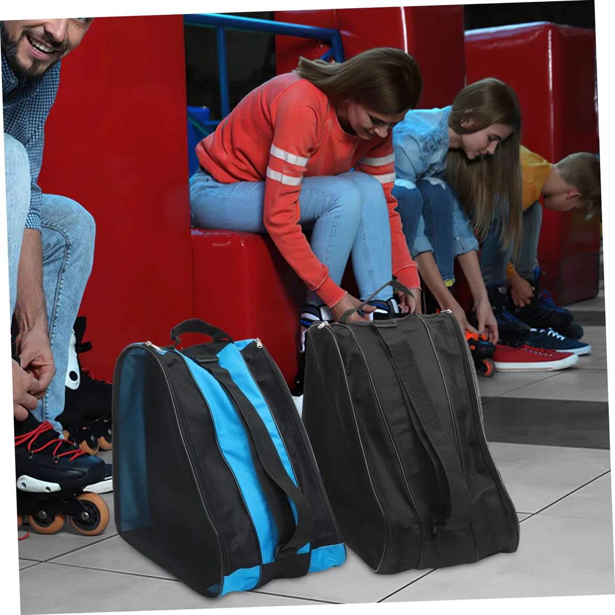 Borsa per Pattini a Rotelle 2 Pezzi Oxford Cerniera, Resistente e Facile da Pulire, Design Semplice alla Moda per Uso All'aperto