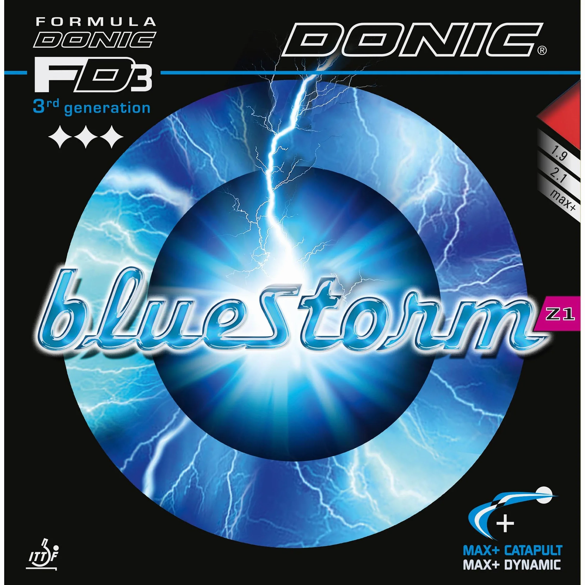 DONIC Gomma BlueStorm Z1, Opzioni 2,1 Millimetri, Rosso