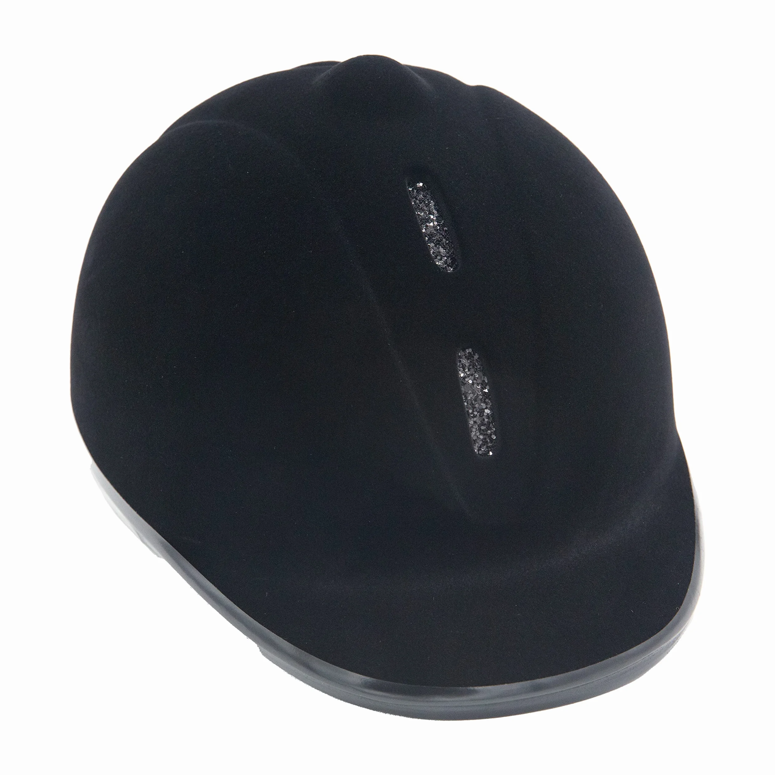 HKM Unisex New Flock Casco da equitazione Nero/Argento S=52-55cm