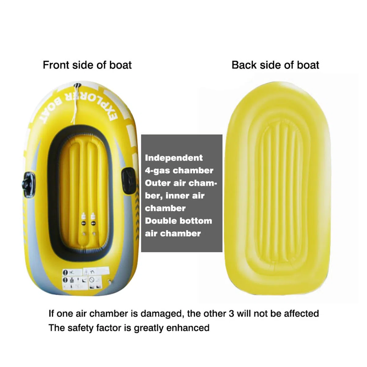 Gommone, 150 x 90 cm, gonfiabile, gonfiabile, per 1 persona, kayak, fiume portatile pieghevole con 2 pagaie, per sport acquatici all'aria aperta