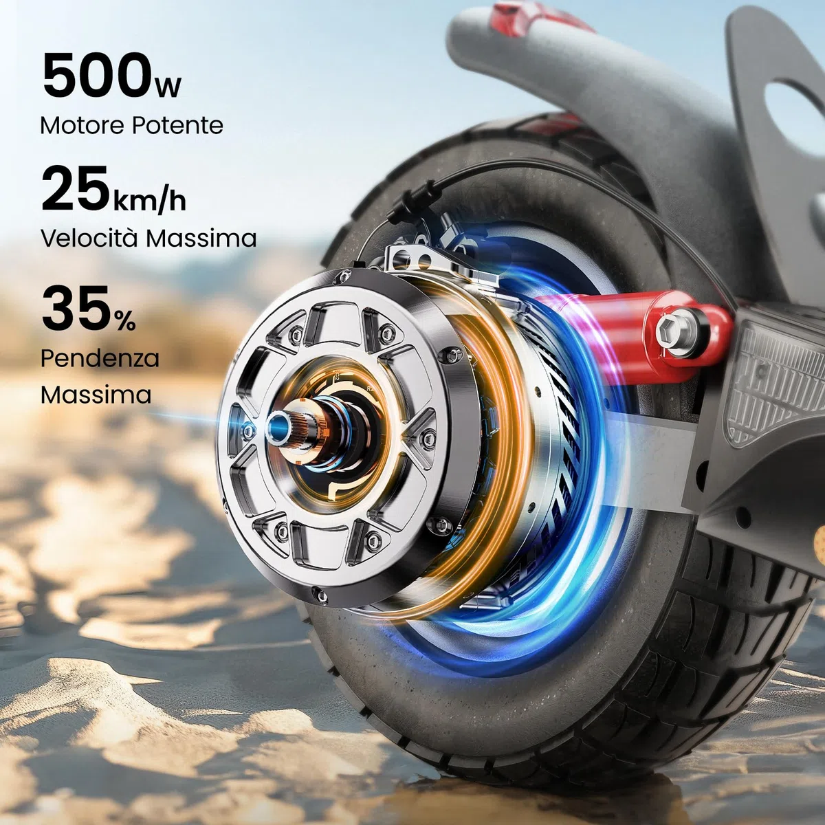 iScooter IX4 Monopattino Elettrico Adulti Fuoristrada 10'', Batteria da 48 V 15 Ah, Autonomia Massima 45 km, Pieghevole Design, Controllo Tramite App, Portata Massima 150 Kg, Ammortizzatore Quadruplo