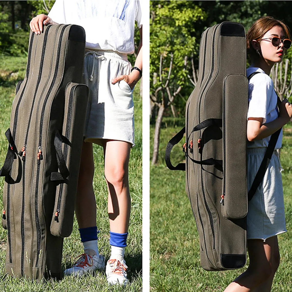 Borsa per canna da pesca, impermeabile, in tela, per esterni, portatile | per uomini, 130 cm., Refer to description, Unisex