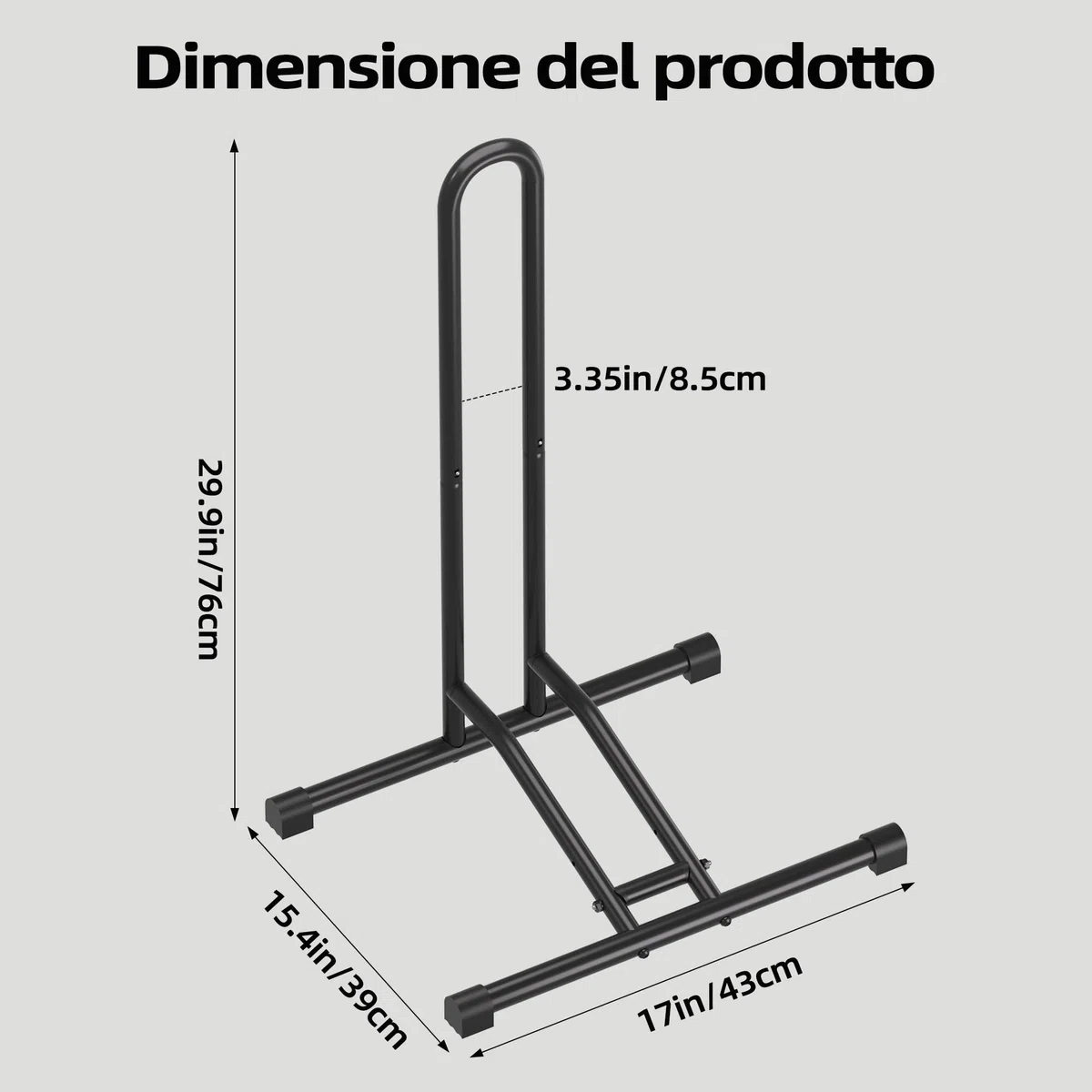 Urban Deco Portabici da Terra, Portabici Rimovibile Porta Bici da Terra, cavalletto Bici rastrelliera Biciclette per Mountain Bike Bici da Corsa MTB, Nero