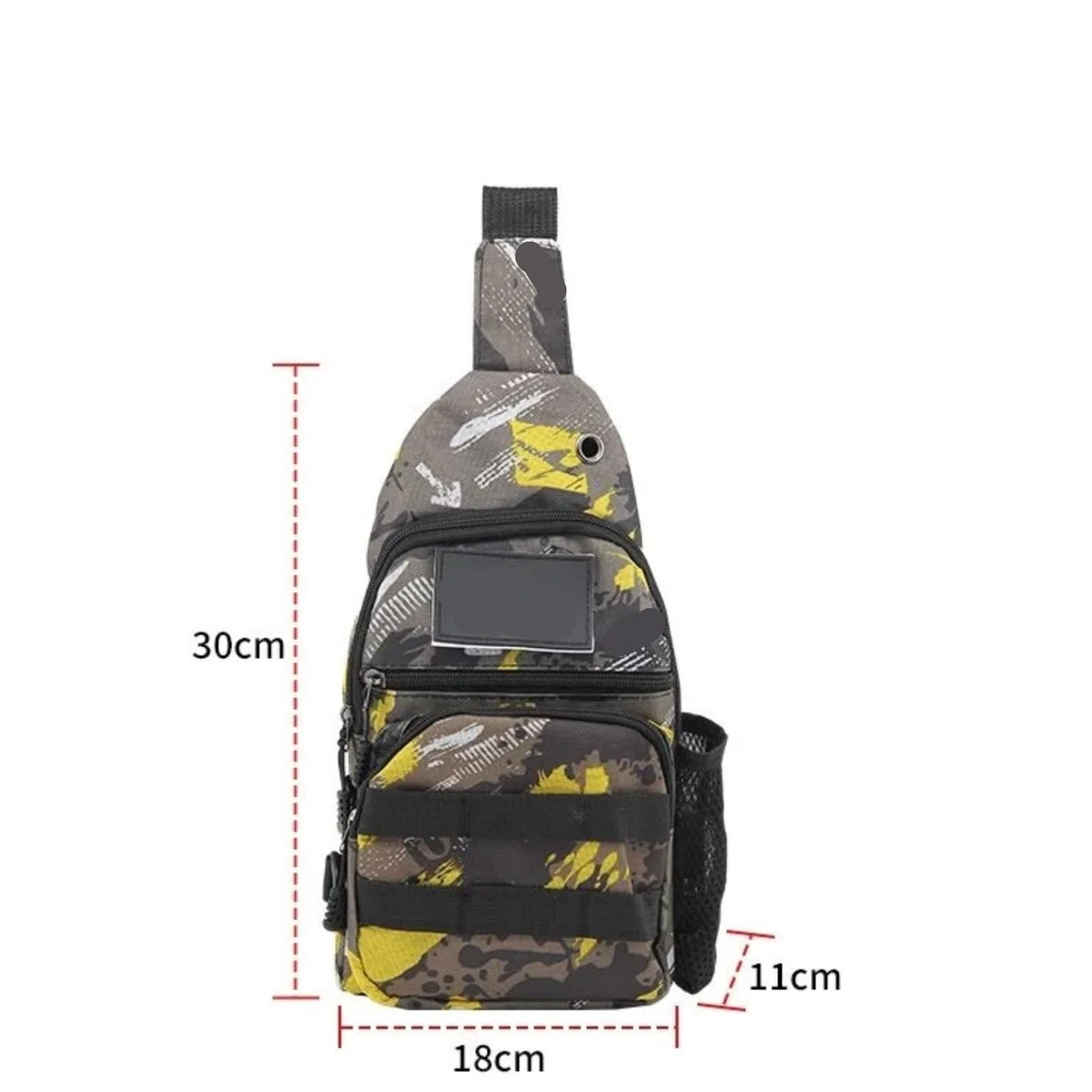Borsa for canna da pesca trekking for uomo a tracolla con esca a sul petto campeggio for viaggi all'aperto per Outdoor(Gray Yellow)