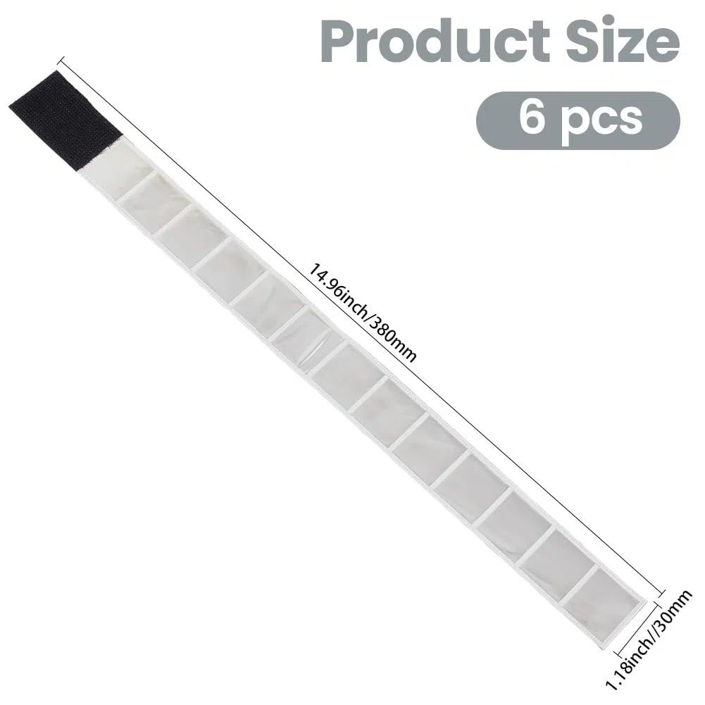 GORGECRAFT 6pz Fasce Riflettenti Bianche per Bracciali per Camminate Notturne Cinturini Riflettenti per Polsi Caviglie Abbigliamento da Ciclismo Pantaloni da Bici Nastro Gambe Clip Pantaloni
