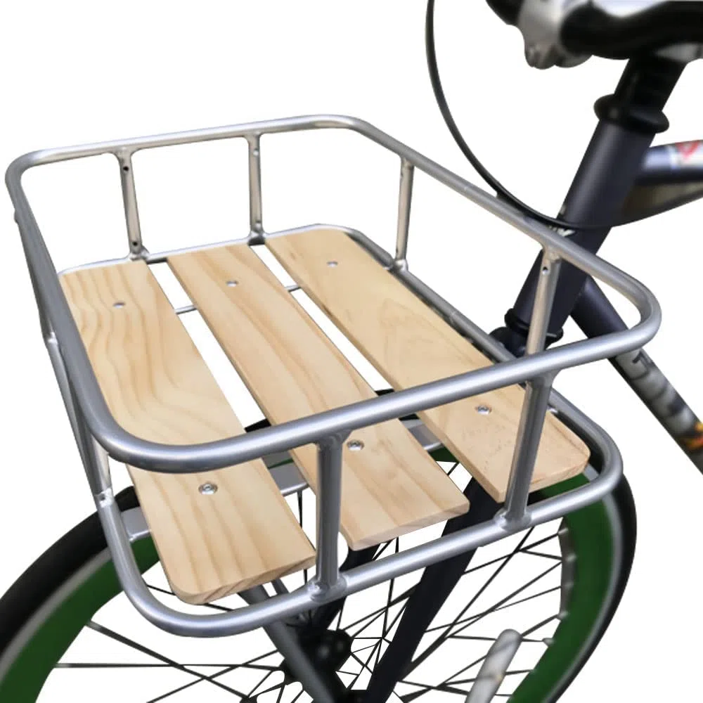 Tenthome Cestello VéLo Portapacchi Anteriore VéLo con Cestino Portabagagli Anteriore VéLo in Legno Portapacchi Anteriore Holland Road Bike