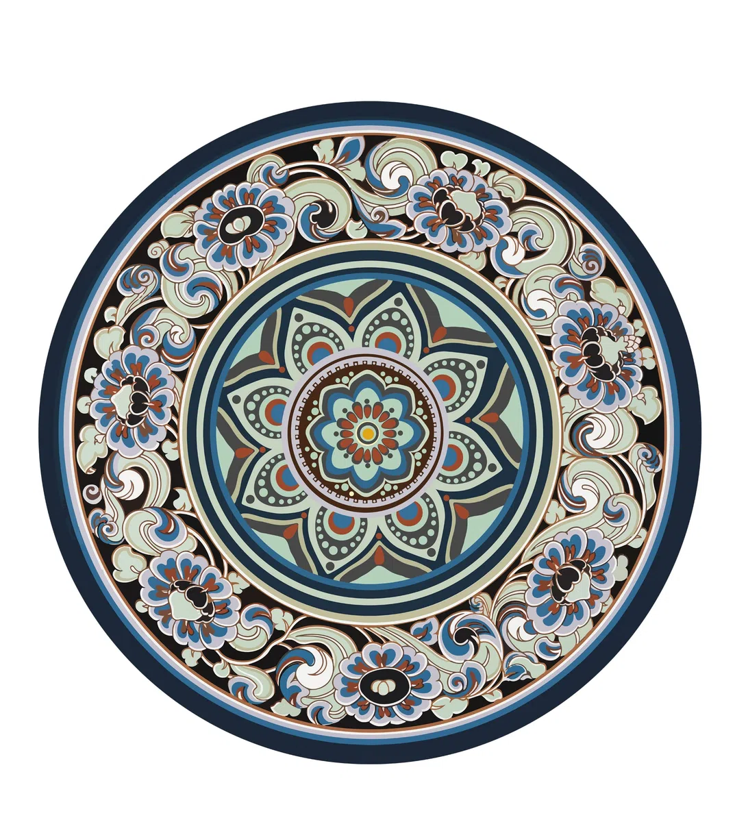 Tappetino da yoga rotondo, misura grande, 12,7 x 3,5 mm, ultra spesso, ultra confortevole, antiscivolo, tappetino da meditazione