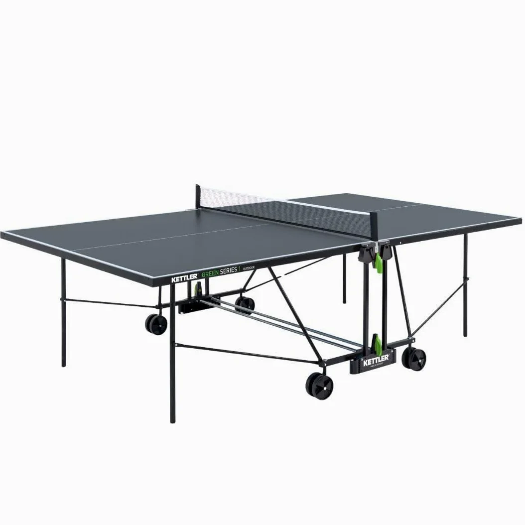 Kettler K1 - Tavolo da tennis da tavolo da esterno e interno, formato torneo, resistente ai graffi, in resina melamina 4 mm, resistente alle intemperie, pieghevole, prodotto in Germania