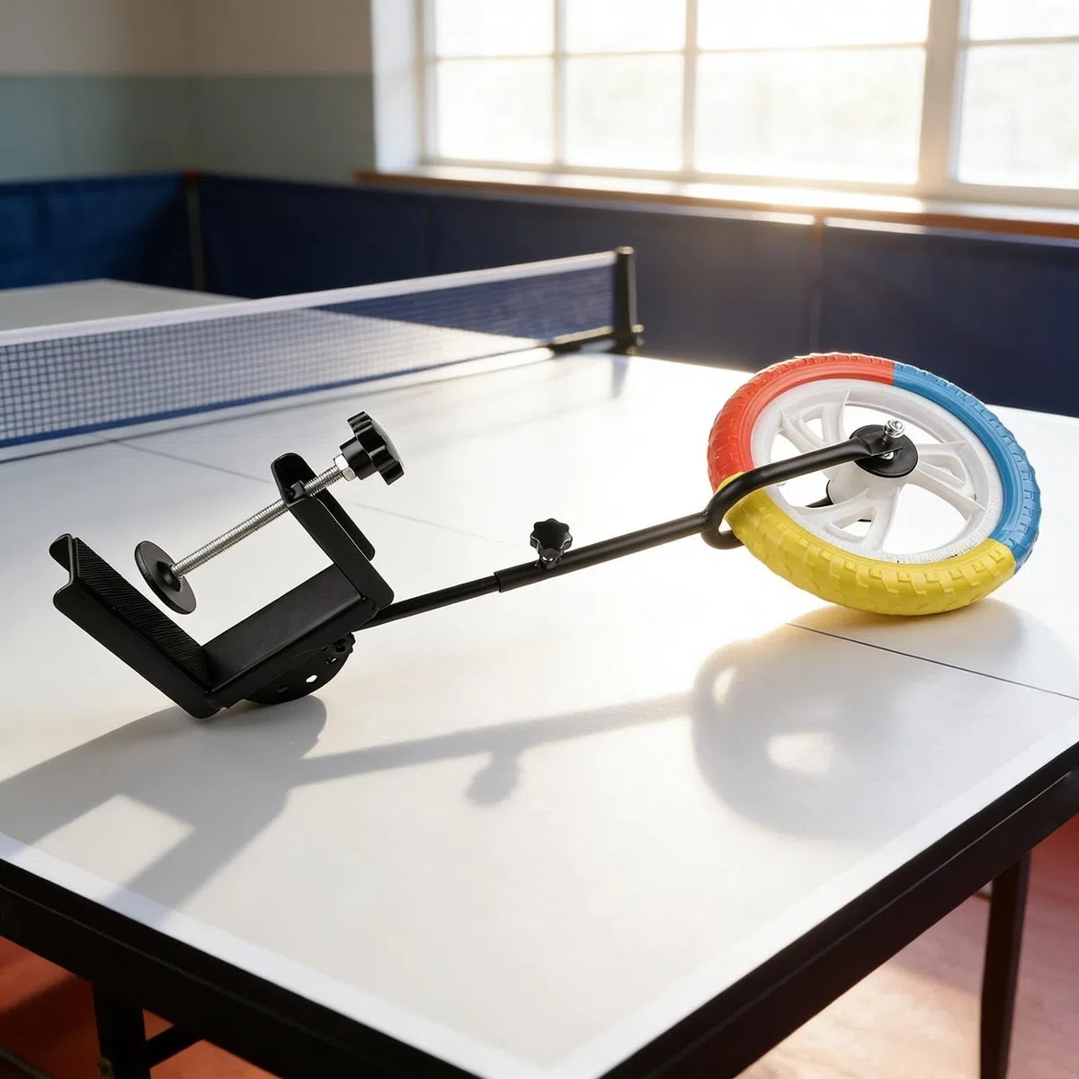 Dispositivo retrattile per allenamento ping pong, lunghezza e angolo regolabili, con morsetto, adatto per lo sviluppo delle abilità del giocatore