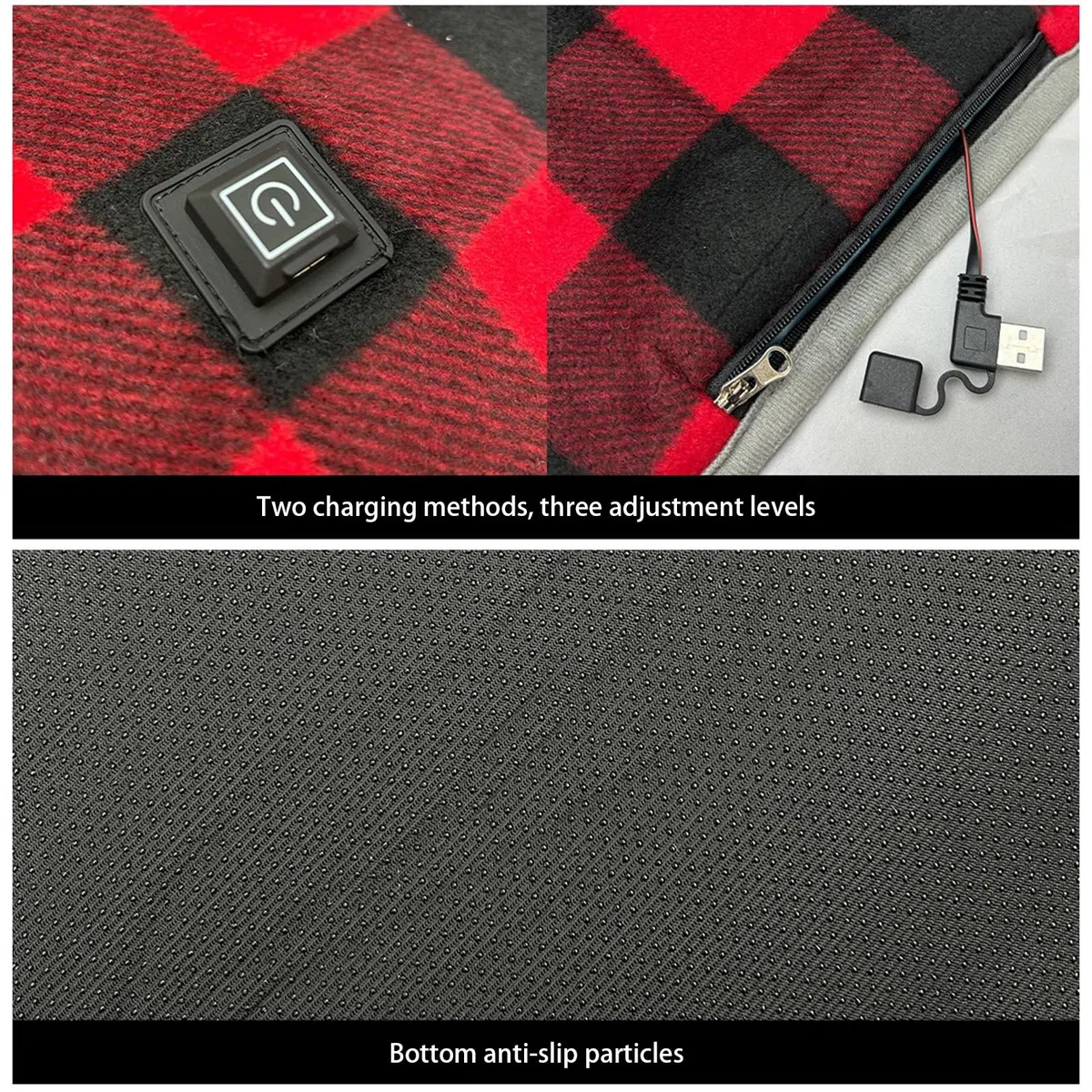 Sacco nanna da campeggio, sistema di riscaldamento alimentato tramite USB, struttura in tessuto resistente all'acqua, per gli appassionati di attività all'aperto, USB elettrico con controllo della