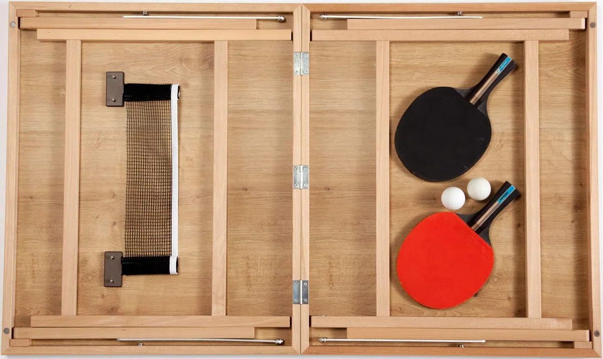 Mini Tavolo da Ping Pong con Rete | Prodotto di qualità Realizzato in Austria | Pieghevole | Facile da trasportare | al Coperto | All'aperto | Partito | Bambini | Adulto