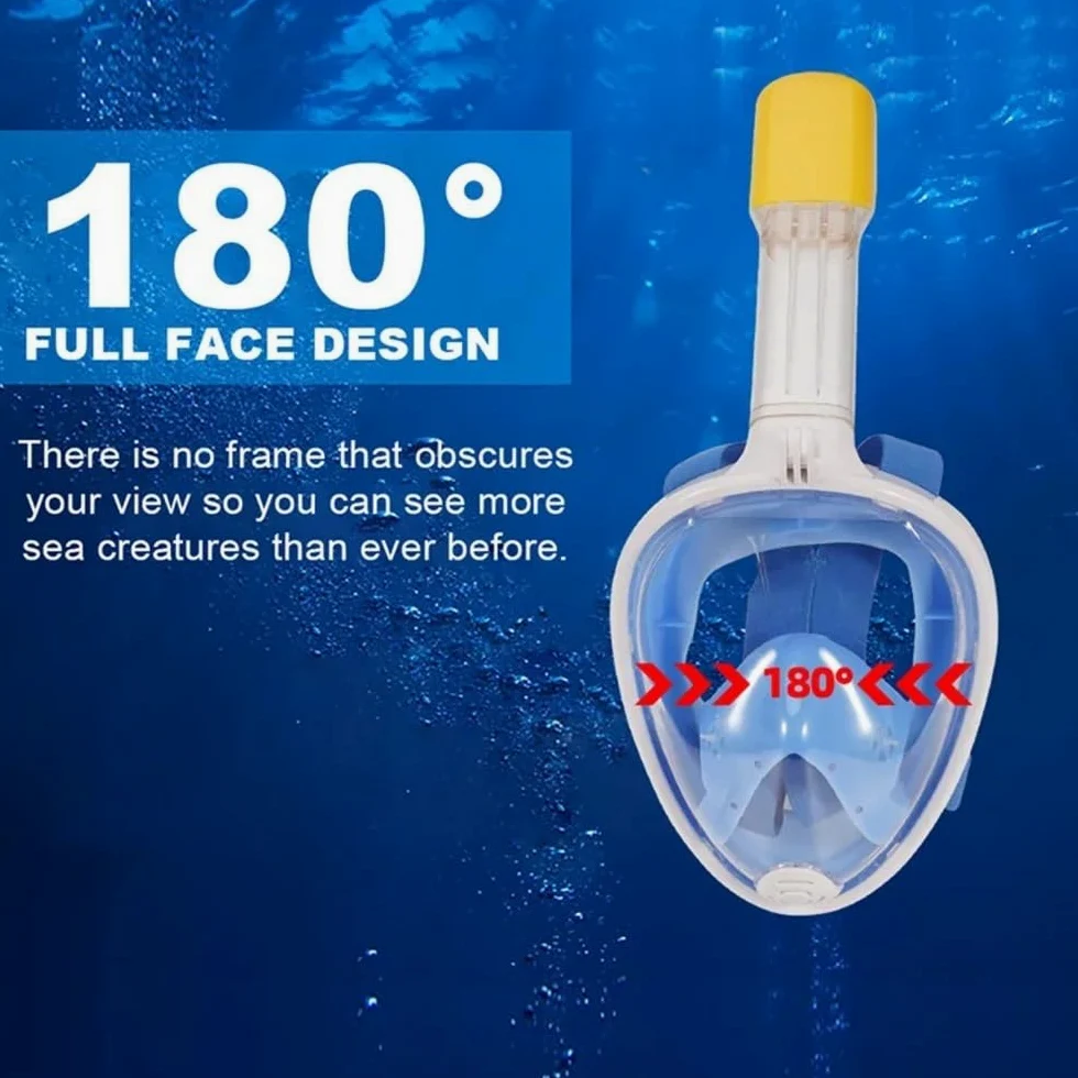 Maschera da Snorkeling Maschera da Nuoto per Bambini, Maschera Integrale per Snorkeling subacqueo, Maschera respiratoria per Immersioni subacquee, antiappannamento Maschera Subacquea(Black XS)