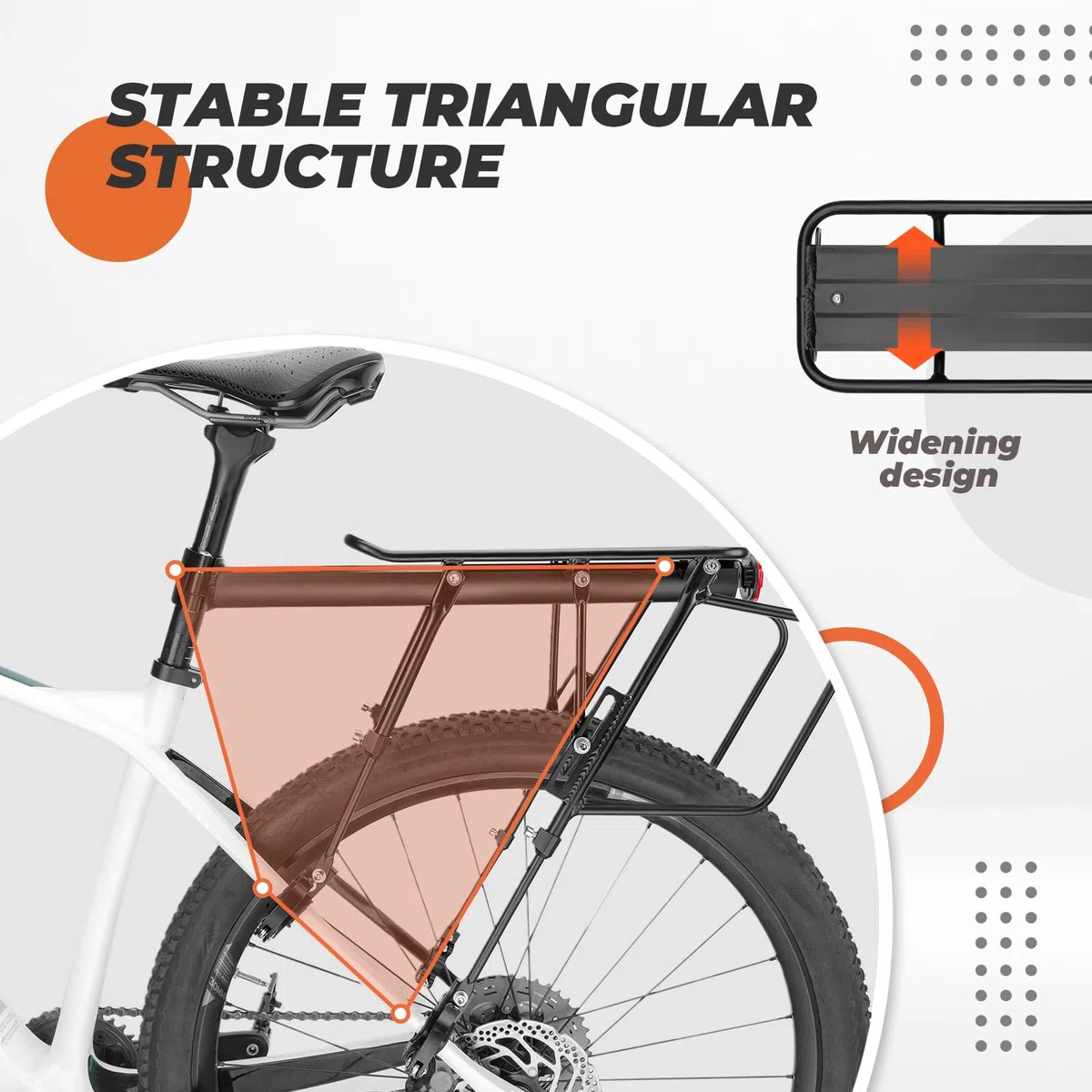 ROCKBROS Portapacchi Bici Lega di Alluminio, Portapacchi Bicicletta Posteriore Universle, Design a Sgancio Rapido, Supporto Regolabile per MTB, Carrier Rack con Riflettore, 24-29 Pollici