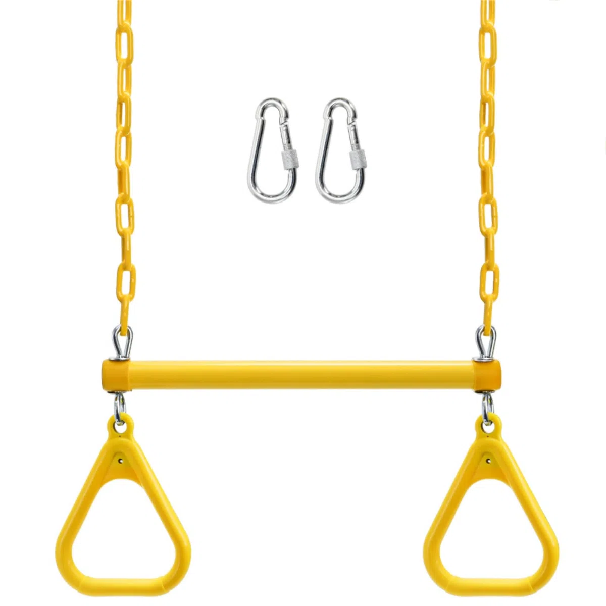 Covzoe Trapezio Swing Bar Anelli, 43,2 cm, catene rivestite in plastica resistente, set catena con bloccaggio, trapezio scimmia bar accessori per casa palestra, allenamento della forza, fitness