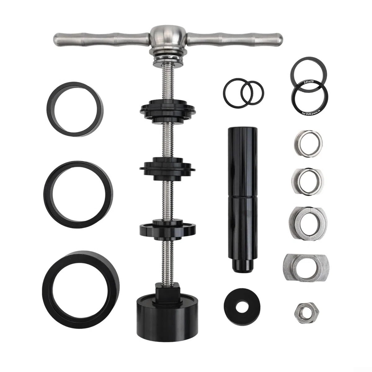 FACAIIO Kit di rimozione del movimento centrale della bici, con manico in acciaio inox per cuscinetti BB86/30/91/92/PF30/6805/6806 in lega di alluminio (set di strumenti)