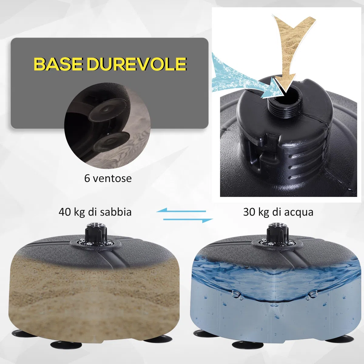 HOMCOM Punching Ball da Terra, Sacco da Boxe da Terra con Base Riempibile, Ventose e Guantoni, Altezza Regolabile 4 Livelli da 136-154 cm, Speed Bag per Home Gym Casa e Palestra