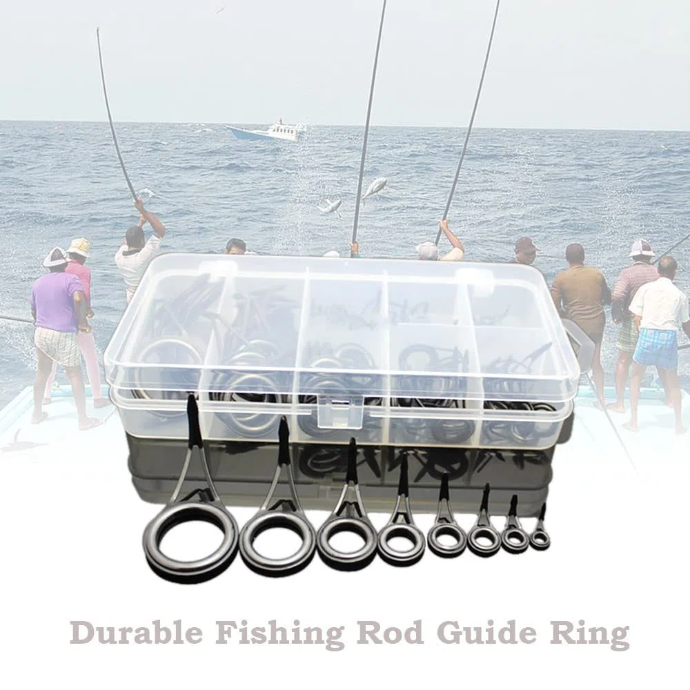 Docooler 75PCS varie misure canna da pesca guide punte linea di pesca spinning guide occhi anelli tip top kit di riparazione set