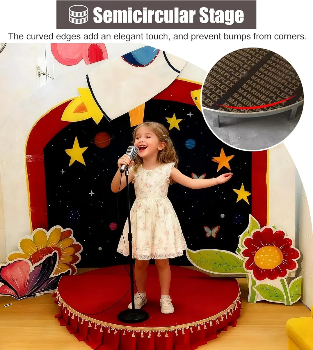 Palcoscenico for Bambini – for cantare e Ballare Durante Gli Eventi(Dia 120cm (47.2in) H10cm (4in))