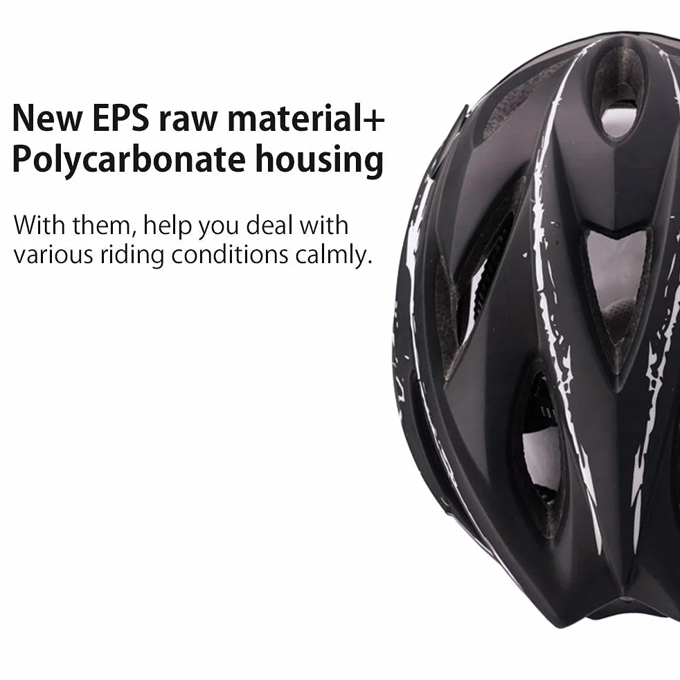 Casco da ciclismo per adulti, uomini e donne, casco protettivo con visiera magnetica (blu nero)