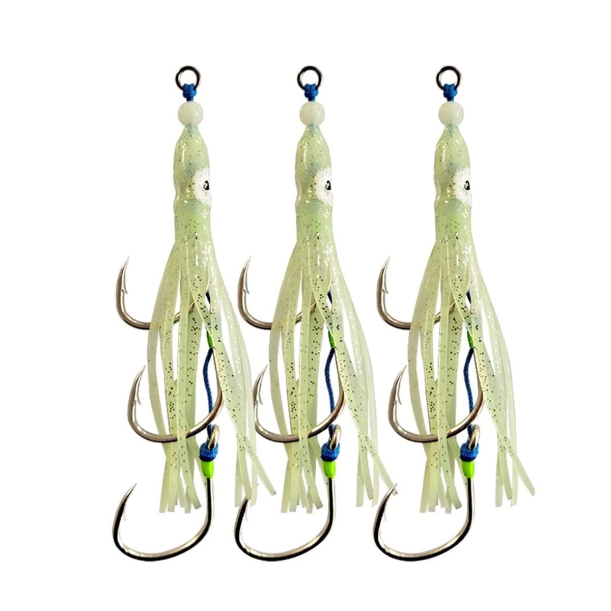 moisture Set di Ami da Pesca Circolari Portatili Jigging Assist Ganci Tai gomme Silicone gonne filamenti Nastri for Le Code Code Maschere Set di Amo da Pesca (Model Number : 4-0, Size : 3 PCS)