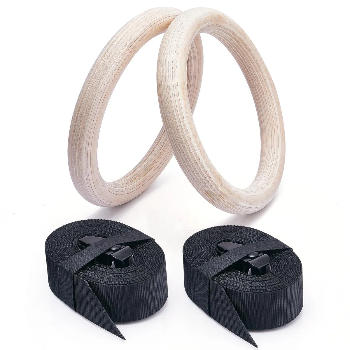 Anelli da Ginnastica in Legno, Anelli Calisthenics,Anelli Palestra con Cinghie e Borsa,Anelli da Ginnastica Legno,Allenamento per Palestra di Casa & Fitness,Spessore 28 mm, Cinghie Regolabili