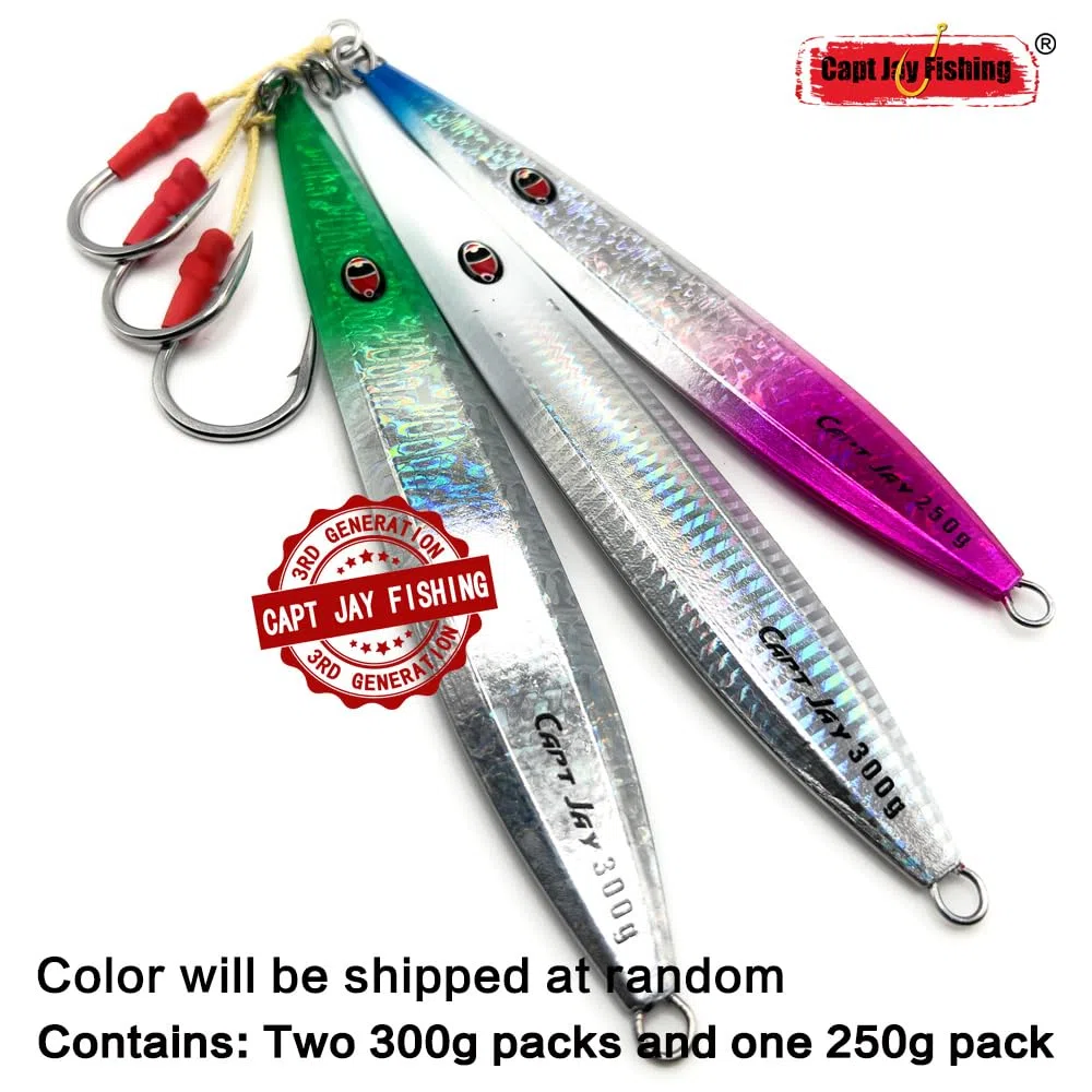 Capt Jay Fishing Saltwater jigs Speed Jigging Slow Jigging Pitching Lures, Vertical Jigging Artificial Lures Jigging Lure Fishing Jiggs
