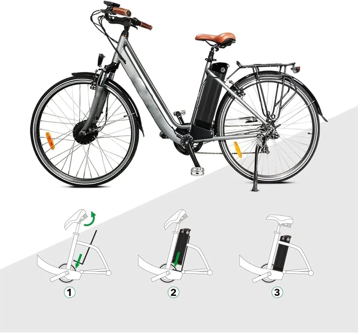 36V 48V 15Ah 20Ah Batteria per Bici elettrica 36V 48V 15Ah 20Ah Ebike Batteria BMS incorporato [Classe di efficienza energetica A] 48V 20AH