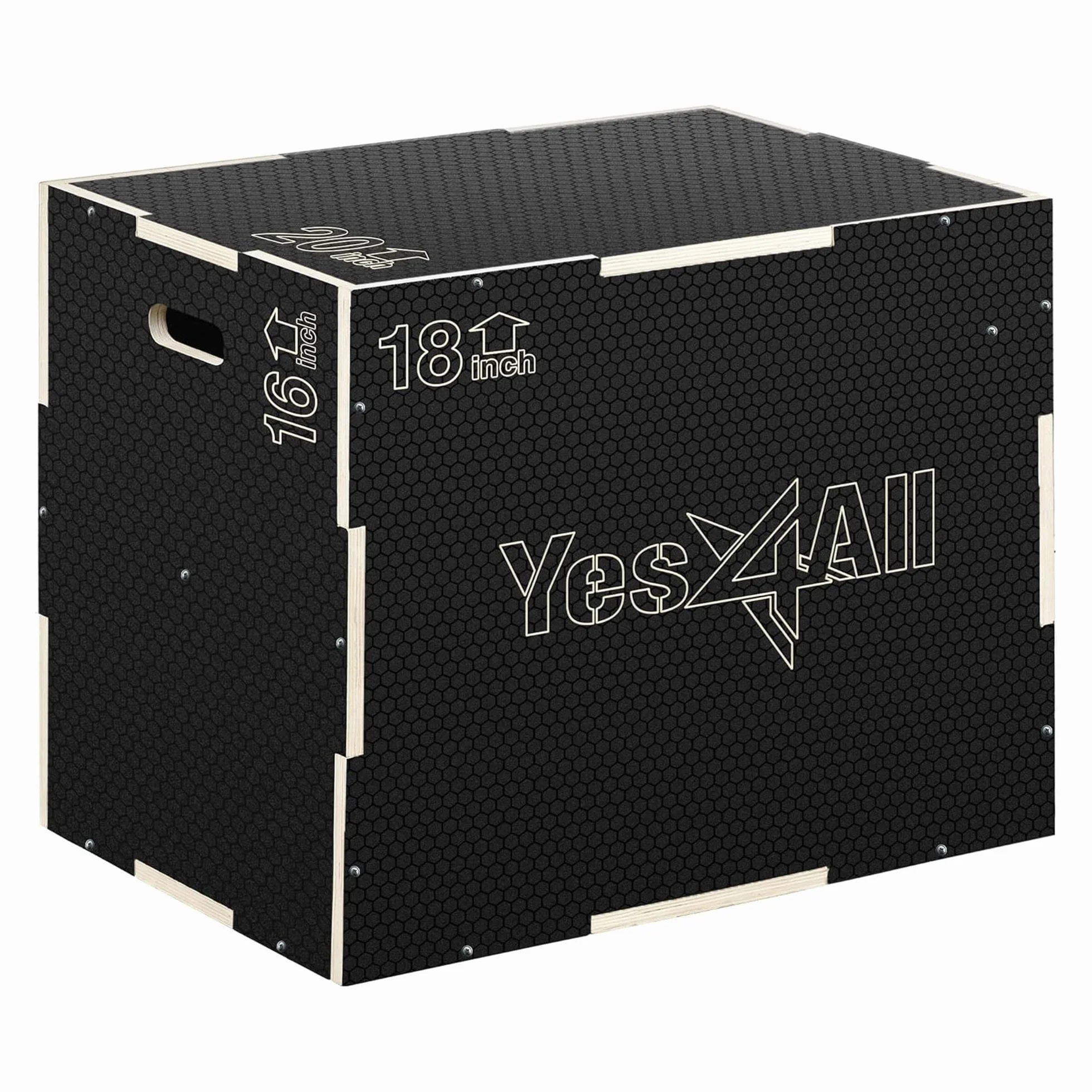 Yes4All Plyo Box 3 in 1 in legno, piattaforma pliometrica per allenamento di salto, scatole di salto per esercizi in palestra a casa e allenamento all'aperto