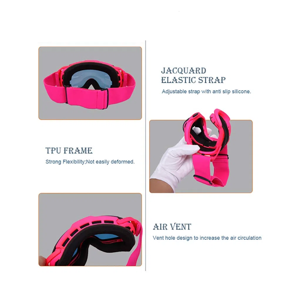 C- Maschere da sci Maschere da snowboard Maschere da neve antiappannamento per uomo Donna Donna, Protezione UV, Casco antivento Compatibile per sci, pattinaggio e sport all'aria aperta