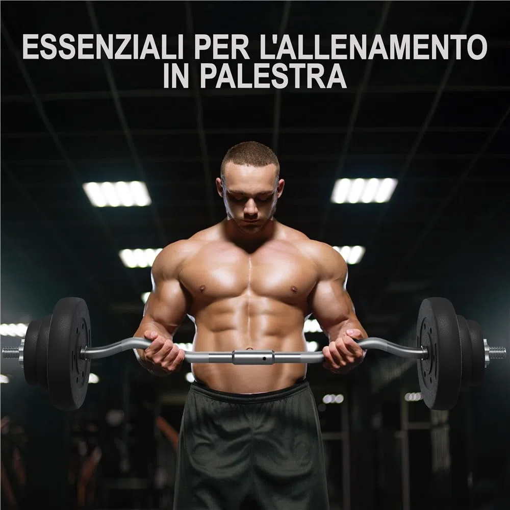 Yaheetech Set Manubri Pesi Sollevamento in Ferro Bilanciere con Piastre 2,5 kg/5kg per Bodybulding/Manubri/Bracciate/Squat Barra Curl