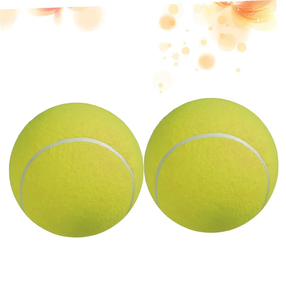 TOYANDONA 2pezzi Palla da Tennis Gigante Gonfiabile Palla da Tennis Gomma Giocattolo per Animali Domestici con Superficie in Flanella e Ago Gas Incluso