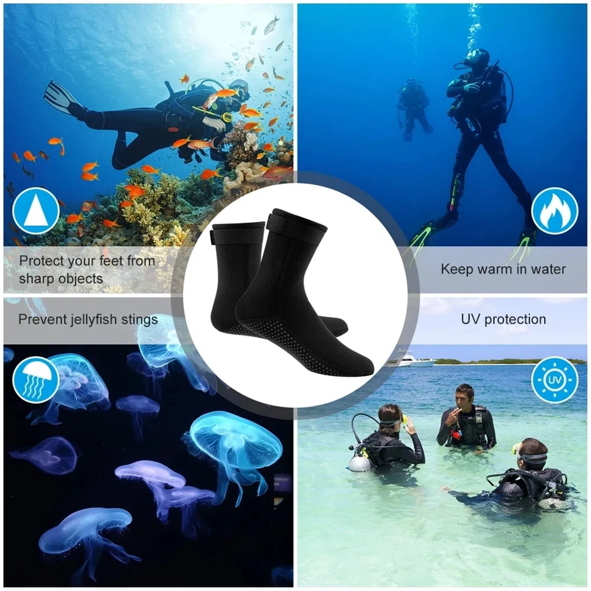 Calzari Sub Calzini da immersione antiscivolo in neoprene Acqua dolce | Calzini morbidi in neoprene antiscivolo for acqua, for snorkeling, surf, nuoto, uomini e donne