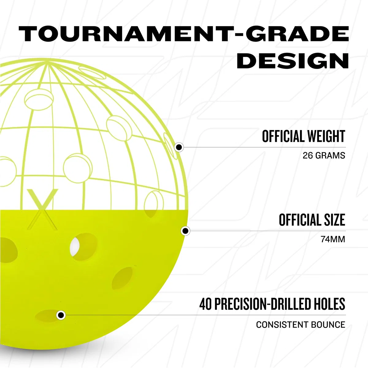 Franklin Sports X-40 Outdoor Pickleballs - USA Pickleball (USAPA) Approved Pickleball Balls - Official US Open Ball