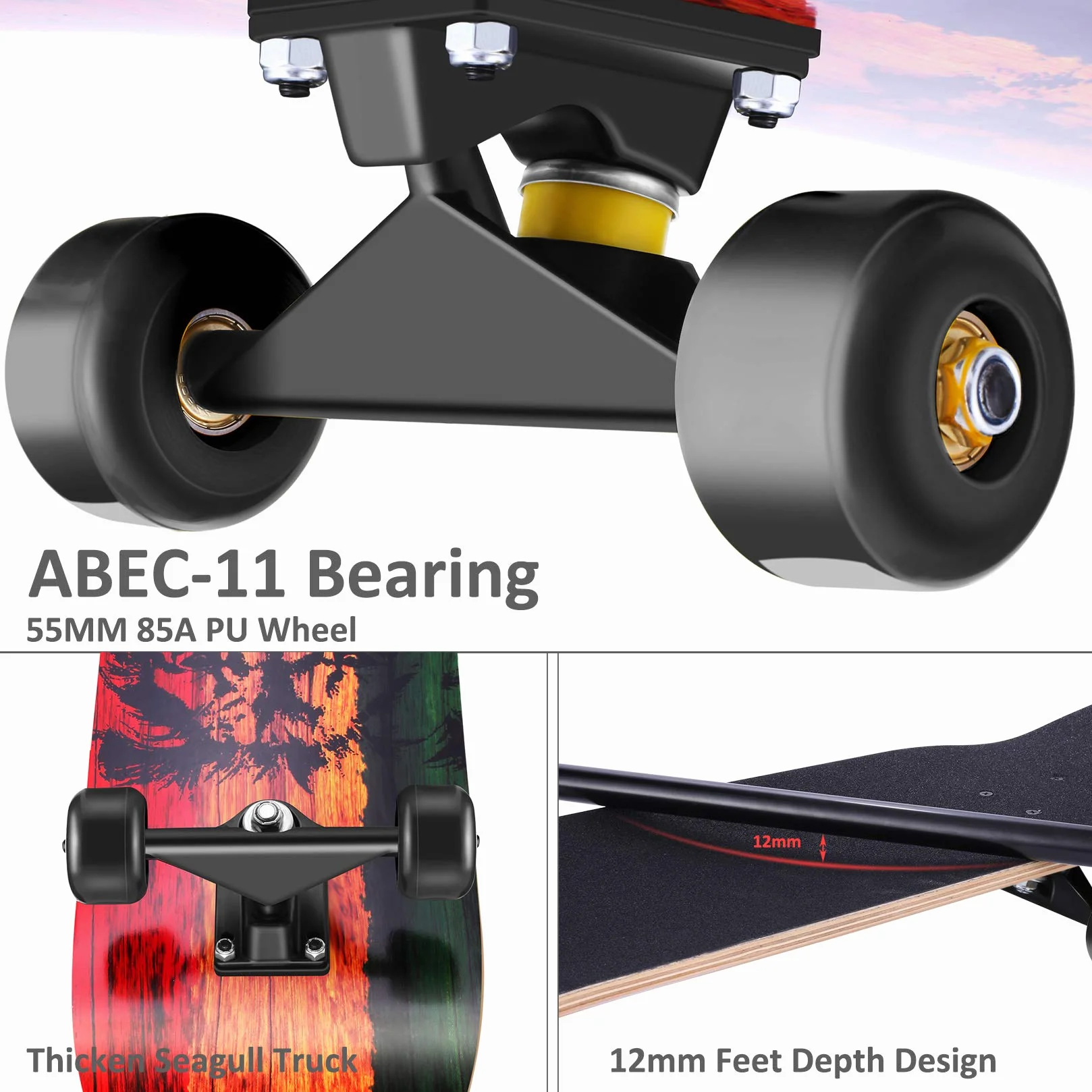 WeSkate Skateboard - Skateboard Unisex Bambini Adolescenti Adulti