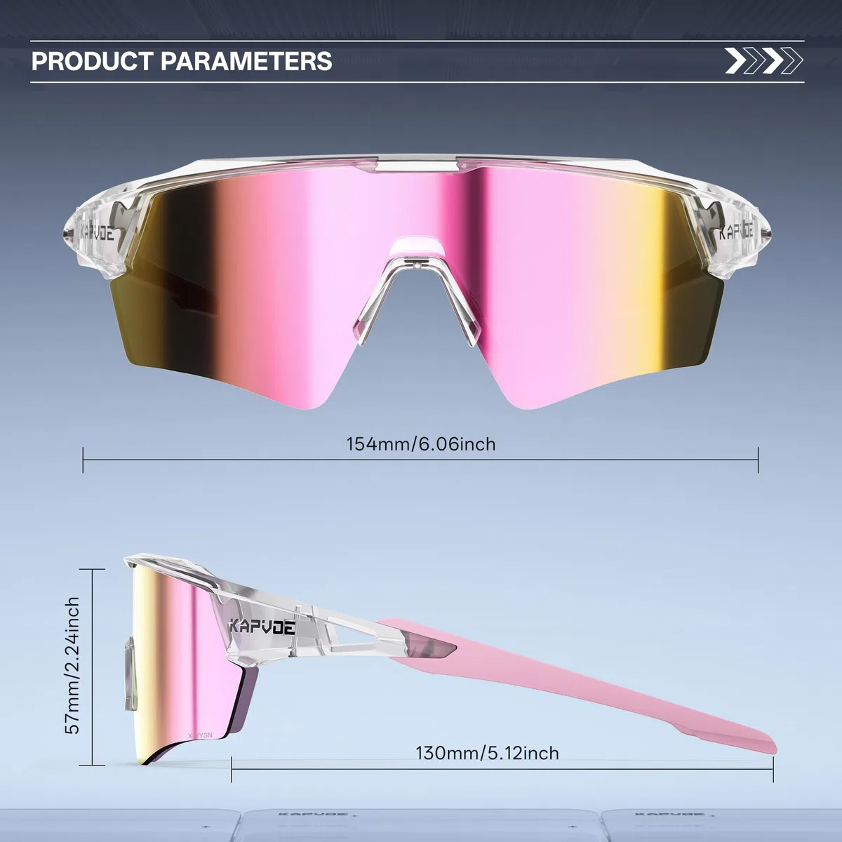 KAPVOE Occhiali da Ciclismo 2 Lenti X-VYSN UV400 Uomo Donna K198 | 2 lenti intercambiabili, alto contrasto X-VYSN, UV400, aste flessibili con anima metallica
