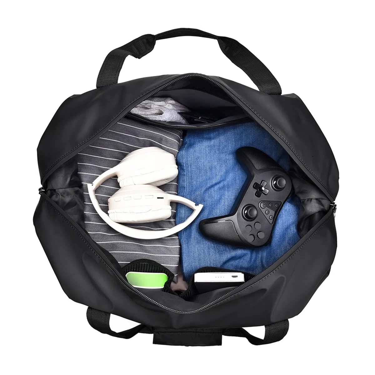 Generico Borsa da palestra - Borsone nero con tracolla regolabile, compatibile for gli amanti dei viaggi e dello sport, attrezzatura for il fitness