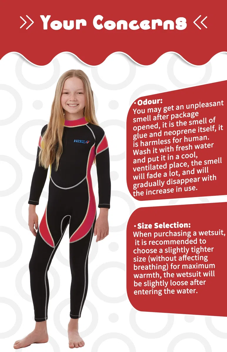 Muta Intera per Bambini, Neoprene 2.5MM con Cerniera Posteriore, per Bambini Ragazzi e Ragazze per Nuoto, Subacquea, Snorkeling, Surf, SUP