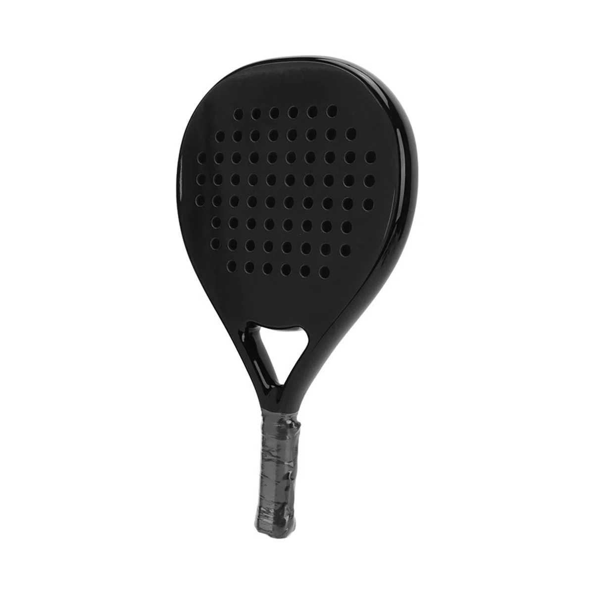 Cosiki Racchetta da Beach Tennis, Racchetta da Tennis Nera Interamente in Fibra di Carbonio, Strumento Sportivo con Nucleo in Memory Foam EVA con Cinturino da Polso e Testa Quadrata Dal Viso