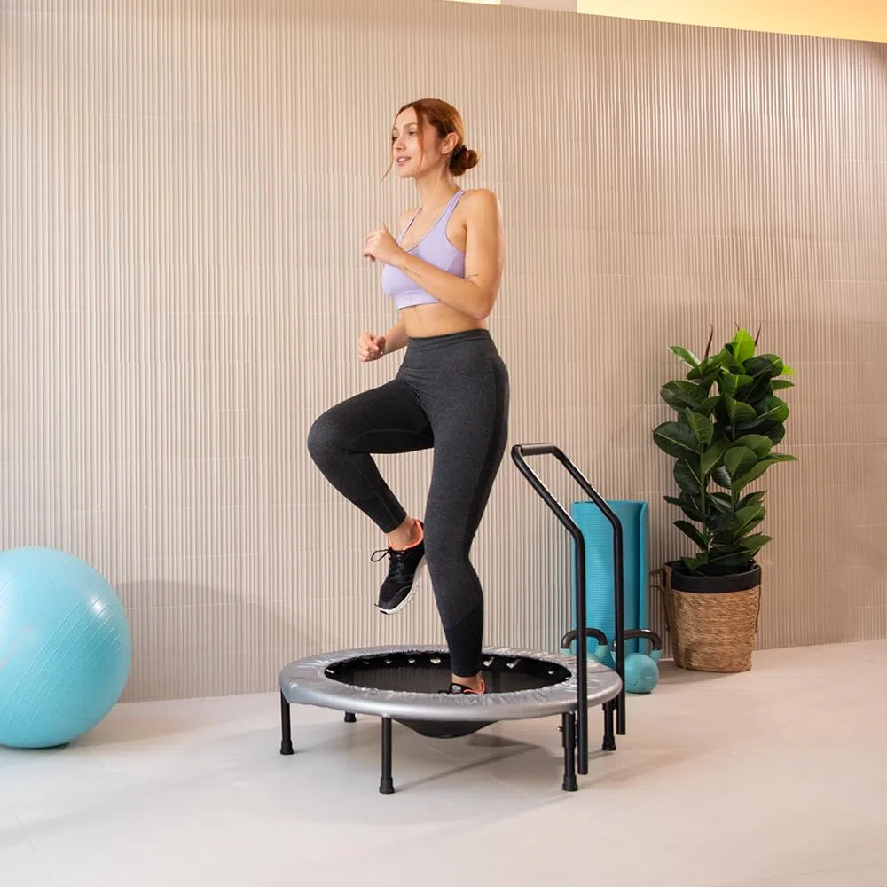 Cecotec Trampolino Fitness Adulti Ø 92-127 cm Rimovibile e Pieghevole Drumfit Jump. Trampolino elastico da 92 e 127 cm, base da 6-7 gambe, peso massimo 100 kg