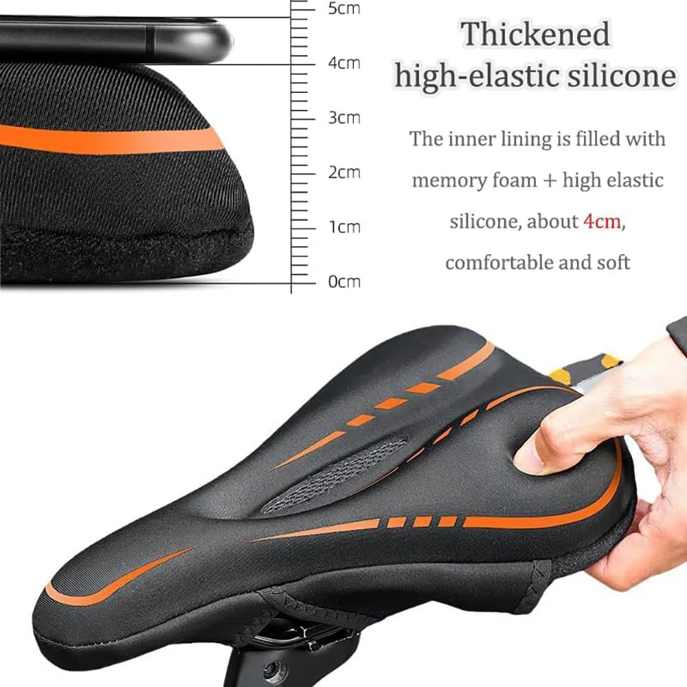 Coprisella per Bicicletta per Trek Fuel Ex 2017 2020 2022, Copri Sella Bicicletta Comoda in Memory Foam a Doppio Strato, Coprisella Bici Gel Morbido,Orange