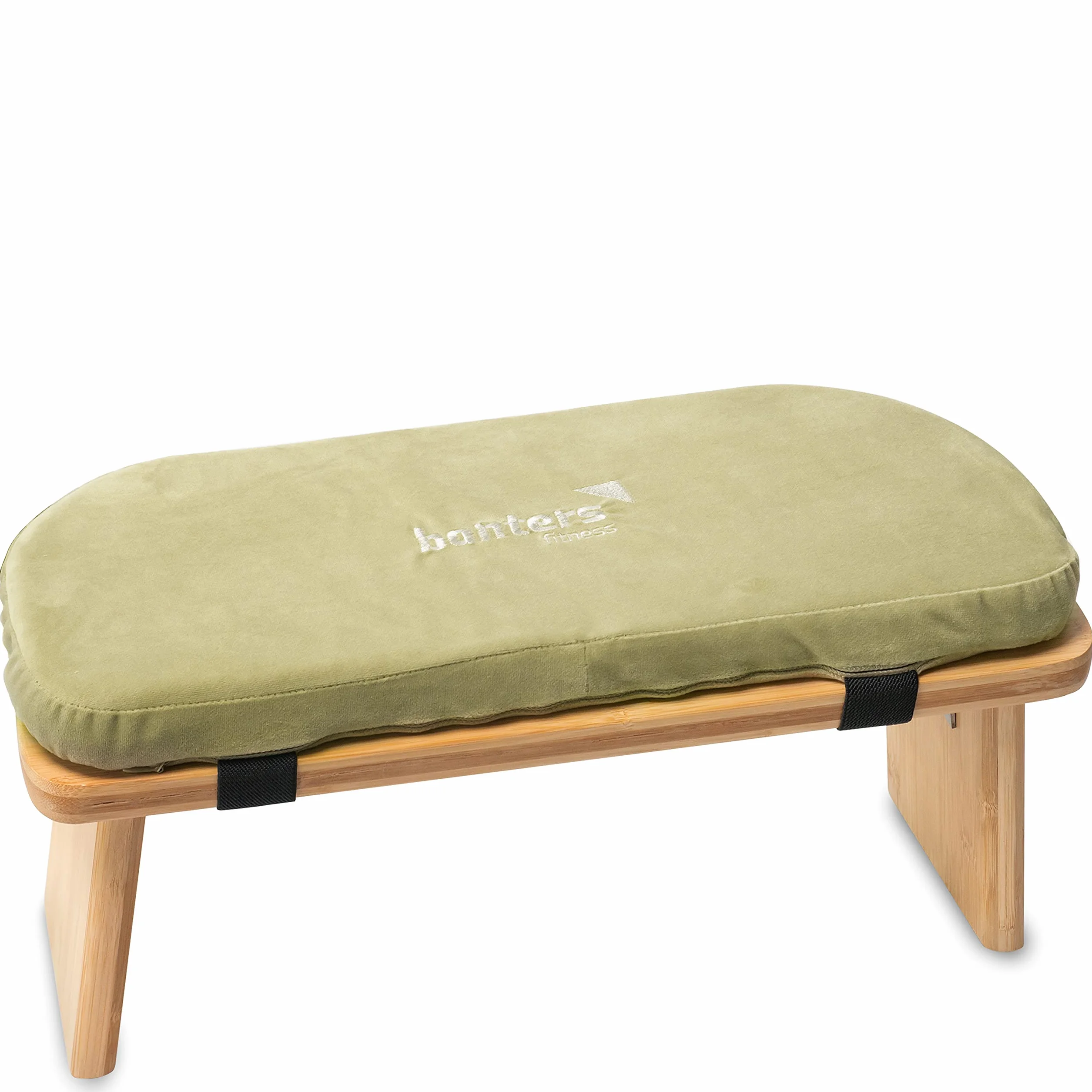 banters Panca da Meditazione - Realizzato in Solido bambù - Sgabello da Yoga Pieghevole con Cuscino
