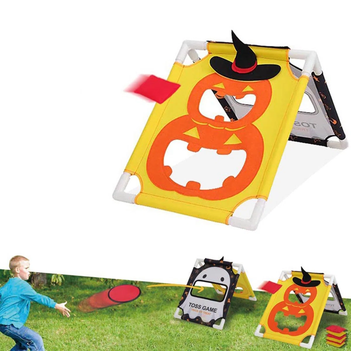 Set Lancio Sacchetti Giocattoli sensoriali interattivi cartoon | Set di Tavole Cornhole per Bambini Halloween per Ragazze e Ragazzi Famiglia Interno Esterno Spiaggia Picnic Festa Scuola