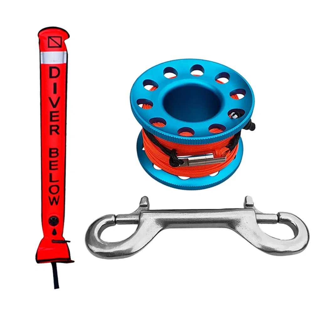 Milageto Scuba Diving SMB Safety Sausage Surface Marker Tubo di Segnale E Mulinello da Immersione - Blu