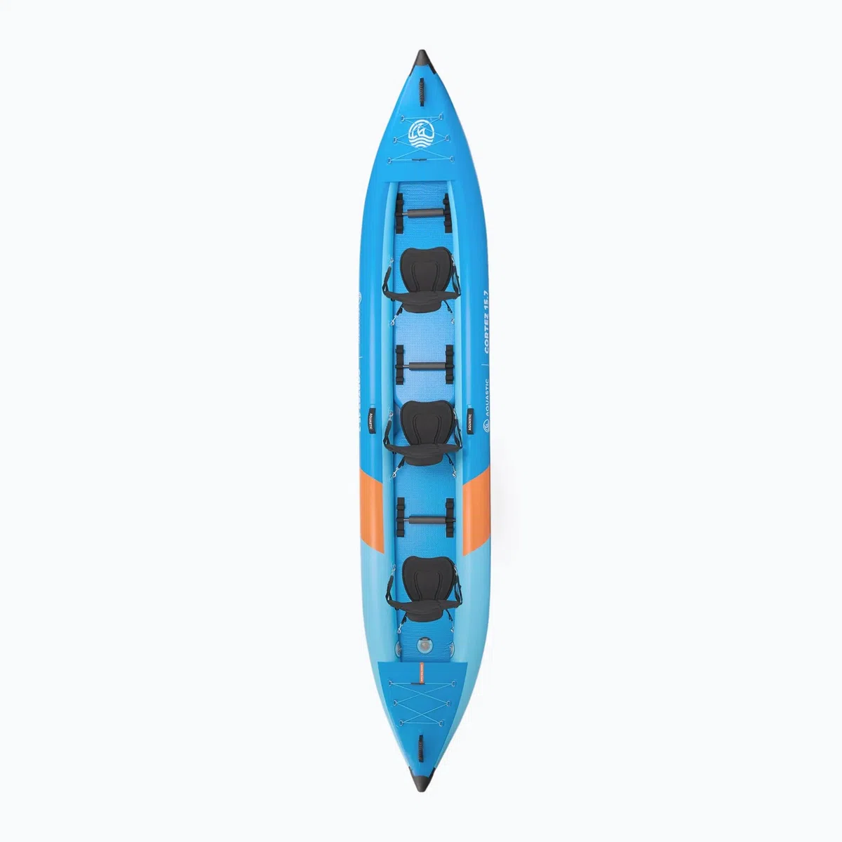 AQUASTIC Cortez - Kayak gonfiabile per 3 persone, 475 cm, con fondo Drop-Stitch, pagaie, sedili e pompa