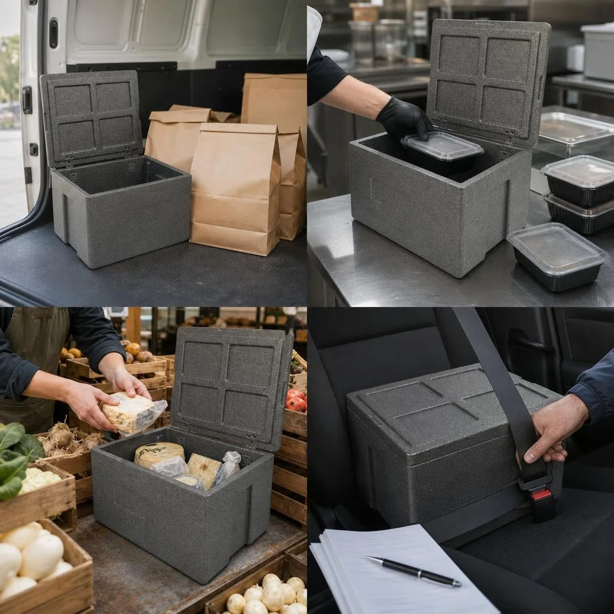Contenitore Termico Professionale per Alimenti, Contenitore Isotermico Robusto per Trasporto Alimenti, per bevande, Style 2