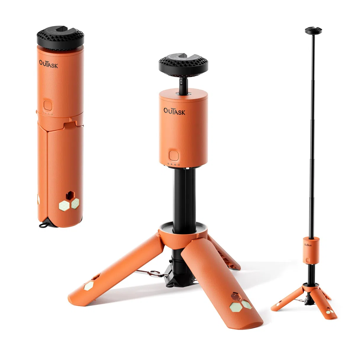 Outask Lampada da campeggio telescopica, lanterna magnetica pieghevole da campeggio con batteria da 12000 mAh, torce telescopiche impermeabili IPX6/IPX7, lampada da campeggio per emergenza, campeggio