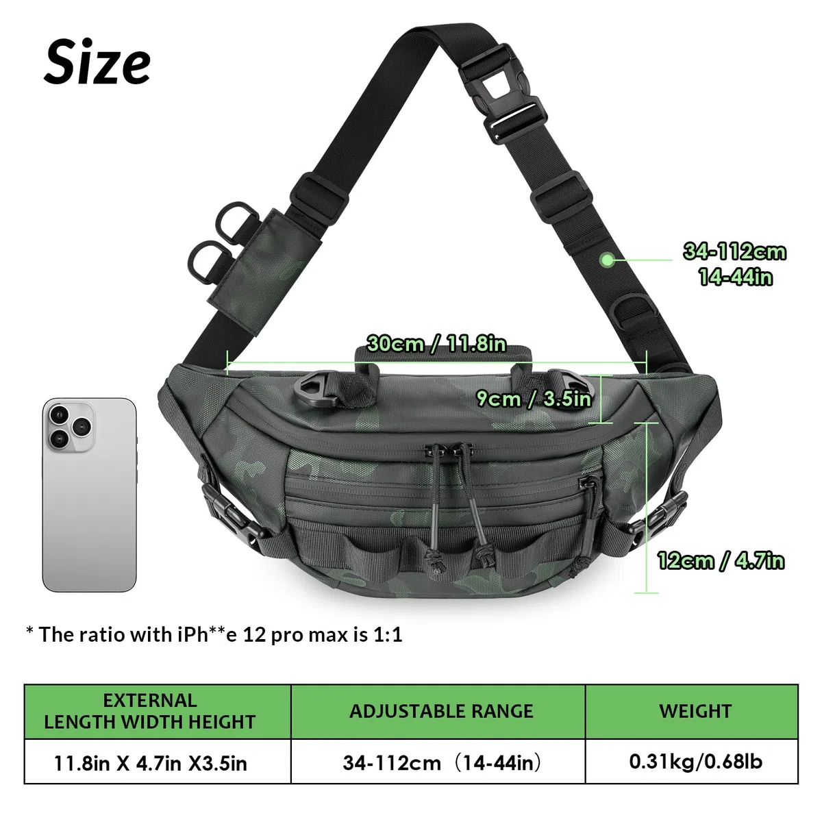 THKFISH Borsa per attrezzatura da pesca Marsupio Uomo impermeabile per donna e uomo Borsa a tracolla da pesca