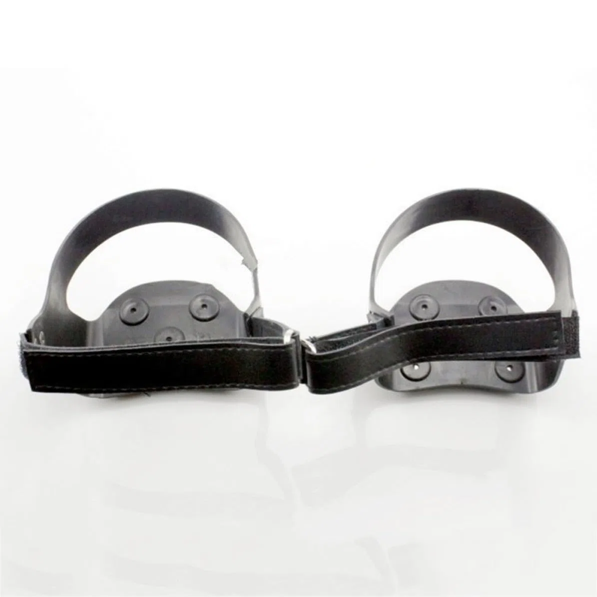 Ramponi Ghiaccio per Scarpe 5 Denti Silicone Nero Taglia l 39-42 | Acciaio Trattato a Caldo, Striscia Riflettente, per Trekking e Alpinismo