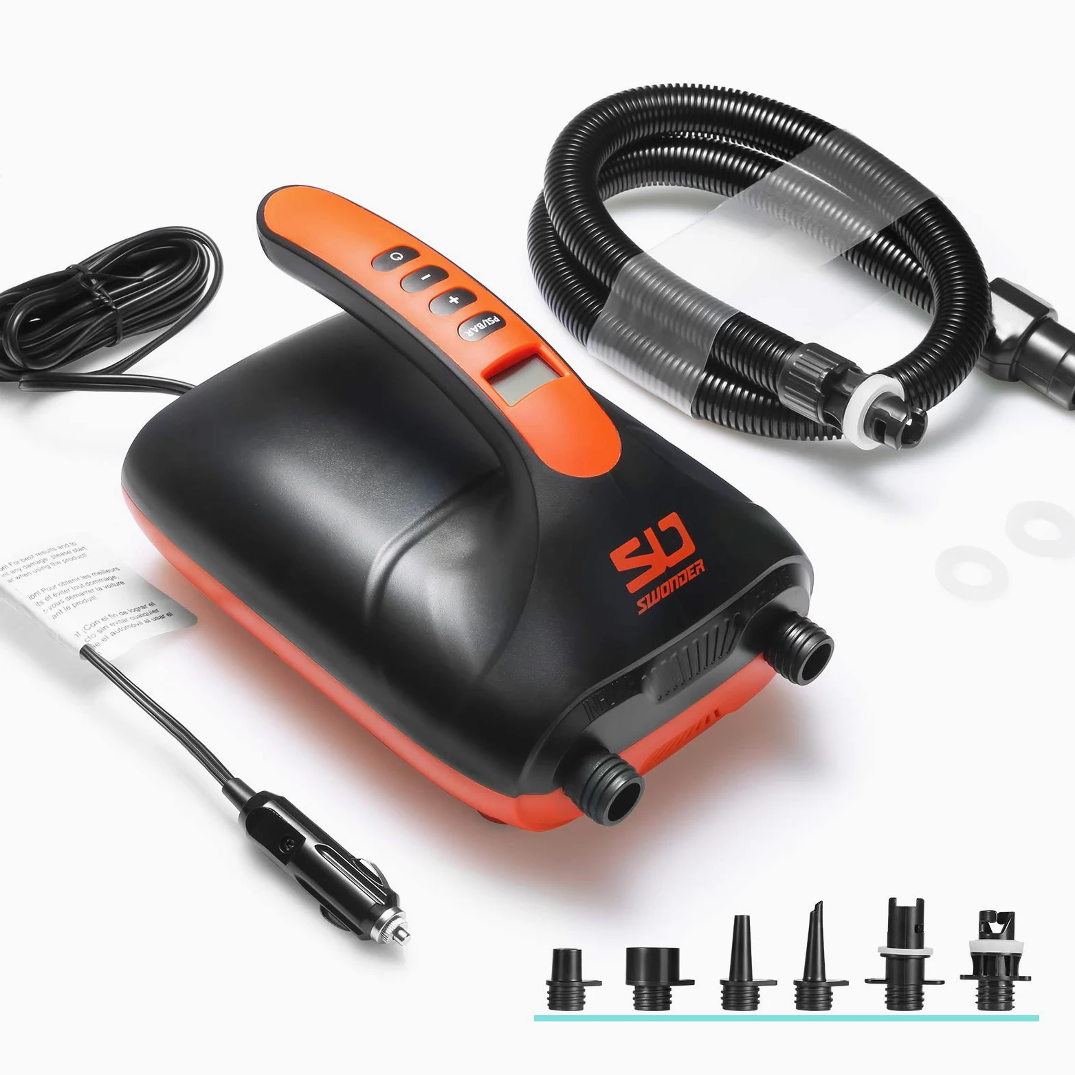 Swonder SUP Pompa elettrica 20PSI ad alta pressione pompa ad aria elettrica con inflazione intelligente a due stadi, supporta 3 SUP in fila, buona per paddle board barche kayak