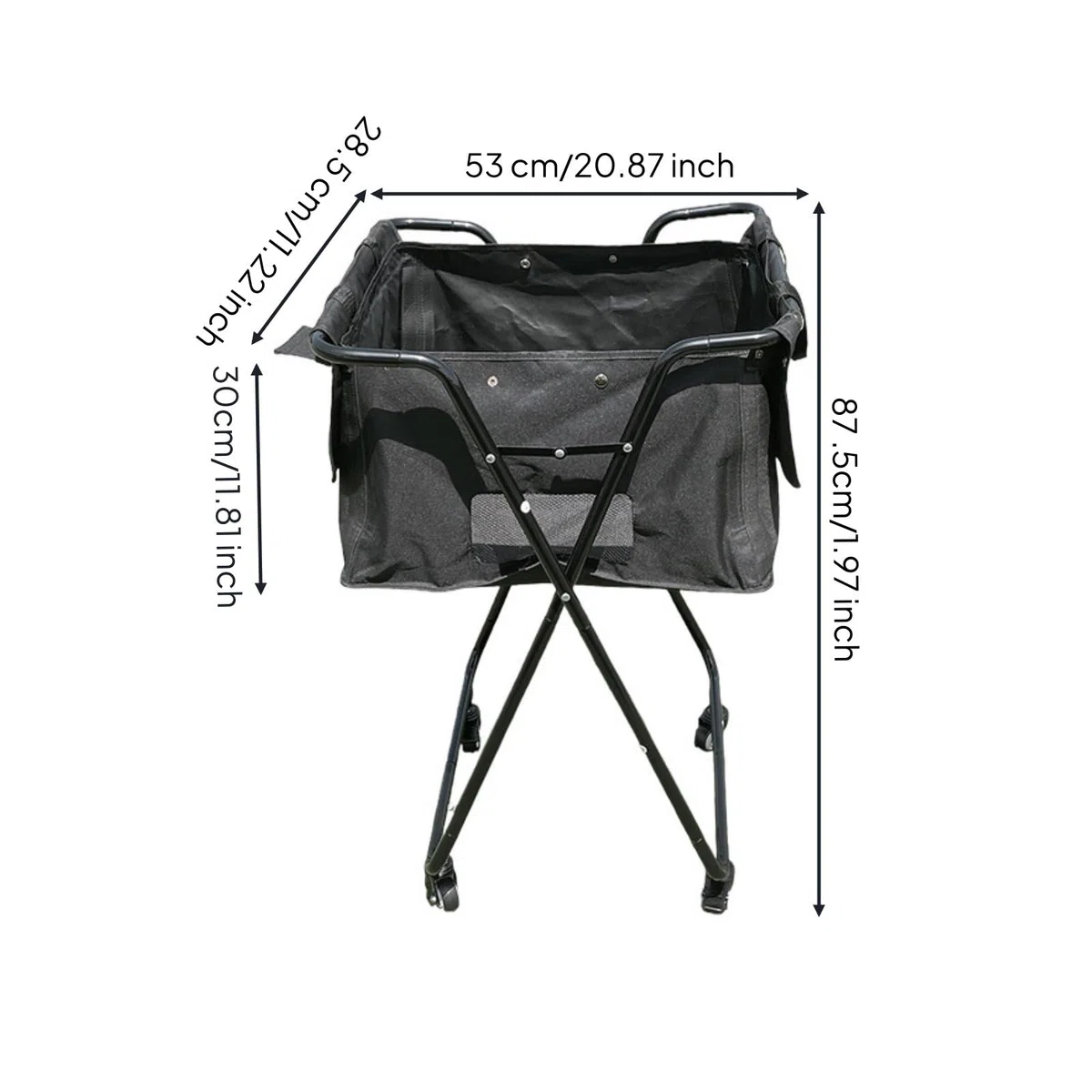 Carrello Raccogli Palline da Pickleball Grande Capacità Carrello Palline Tennis Pieghevole Struttura Robusta Attrezzatura Sportiva per Campo Sportivo